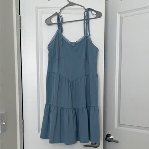 American Eagle Outfitters Blue Tie-Strap Mini Dress